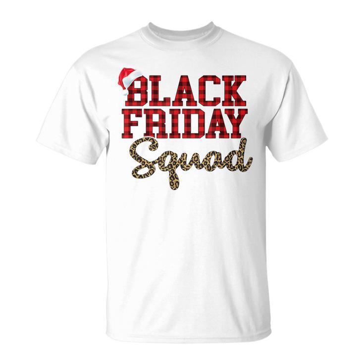 Black Friday Squad  Buffalo Plaid Leopard Printed Gift Unisex T-Shirt