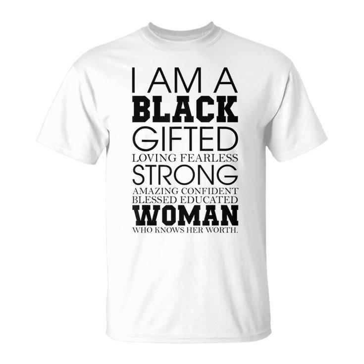 Blessed Educated Woman Black History Month Melanin Afro T-Shirt