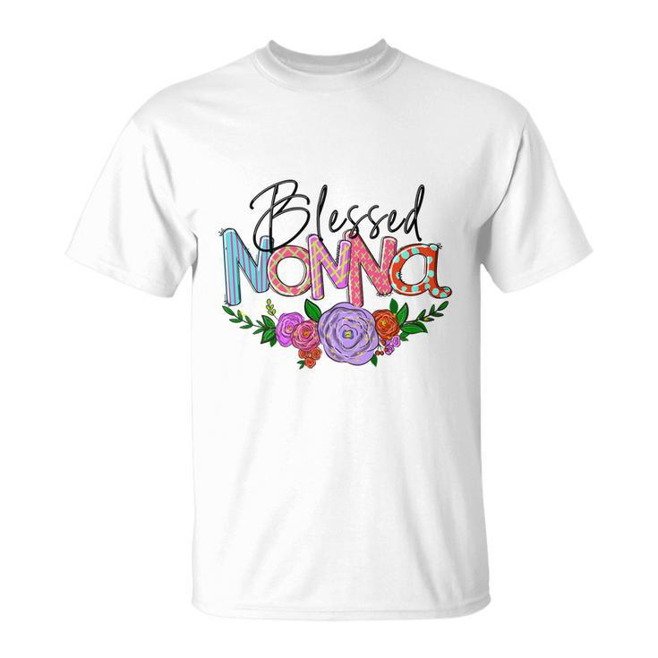Blessed Nonna Graphic First Time Grandma Shirt Plus Size Shirts For Girl Mom Son Unisex T-Shirt