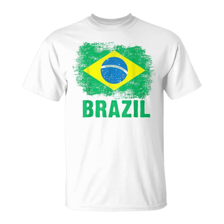 Brazil Soccer Football Brazilian Flag Yellow Vintage T-shirt