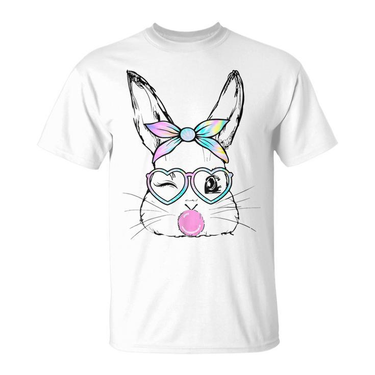 Bunny Face Wink Eyes Bandana Heart Glasses Bubblegum Easter  Unisex T-Shirt