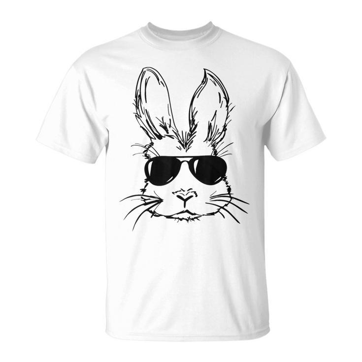 Bunny Face With Sunglasses For Boys Men Kids Easter Day  Unisex T-Shirt