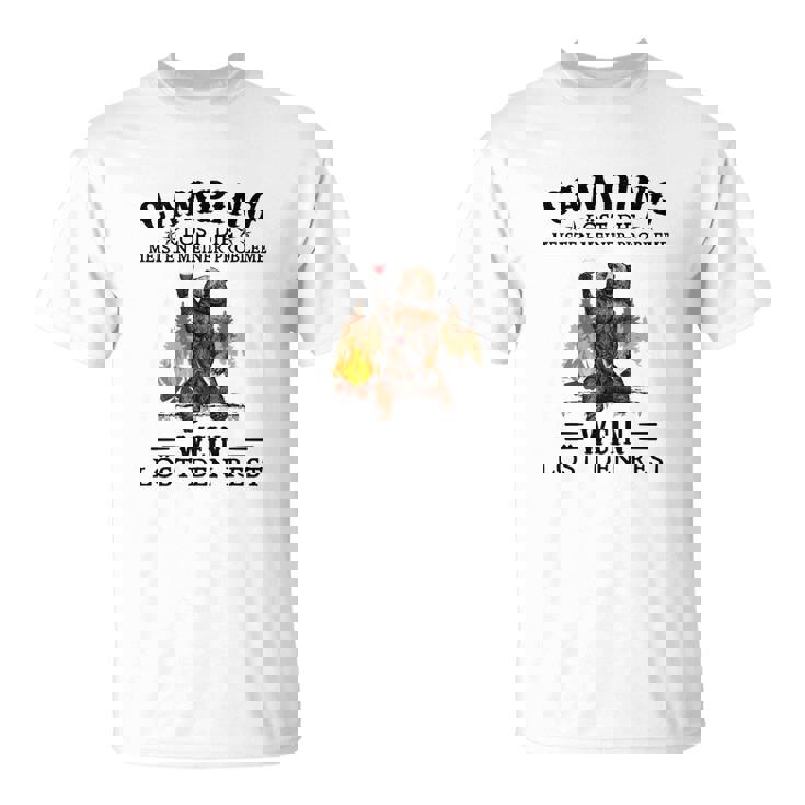 Camping und Wein T-Shirt - Camping löst Probleme, Wein den Rest