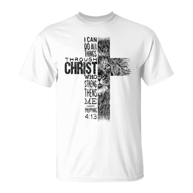 Christian Jesus Lion Of Tribe Judah Cross Lion Of Judah V3 T-Shirt