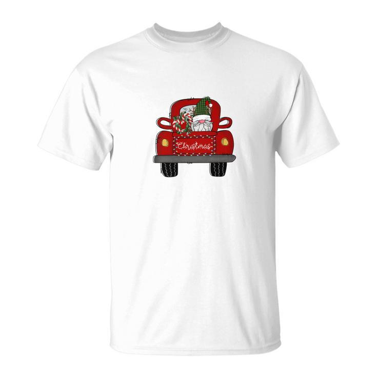 Christmas Gnomes Red Truck T-shirt