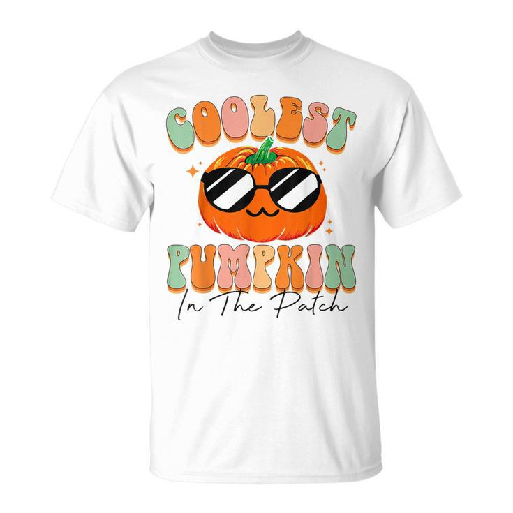 Coolest Pumpkin In The Patch Boys Retro Groovy Halloween T-shirt