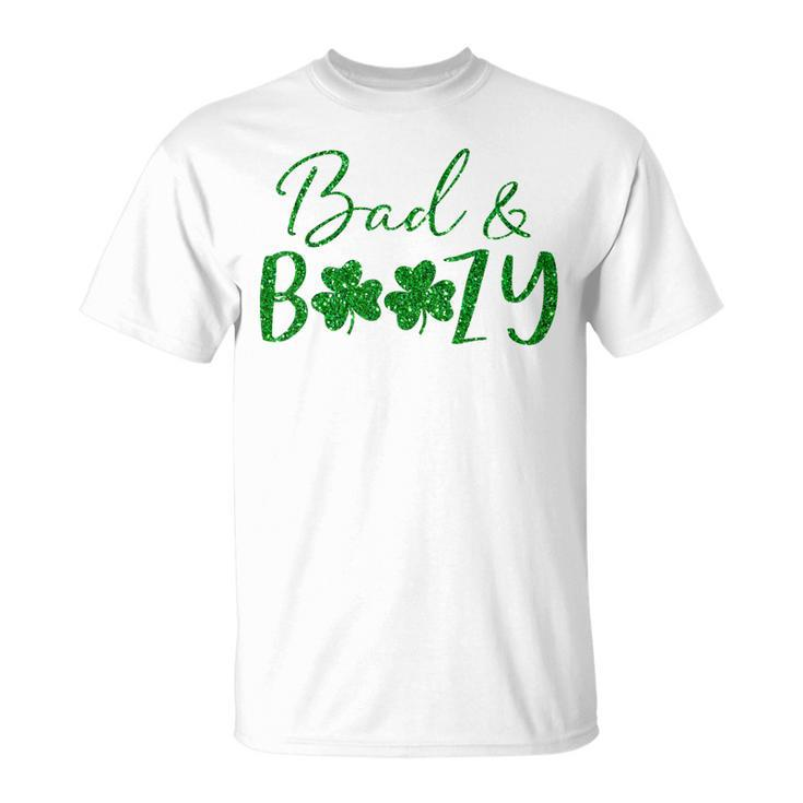 Cute Bad And Boozy Cute Shamrock Green Funny St Patricks Day  Unisex T-Shirt