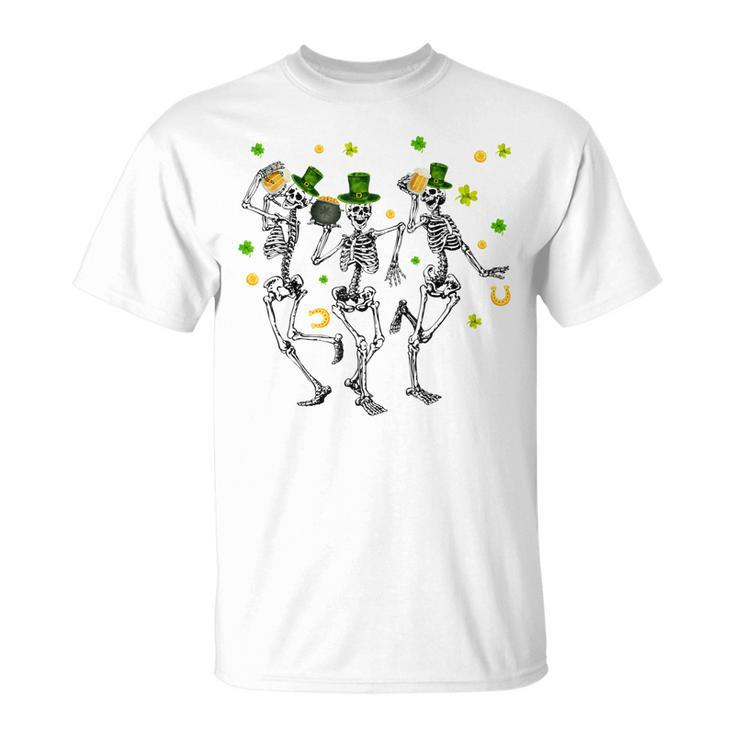 Cute Dancing Skeletons Happy St Patricks Day Family Outfit  Unisex T-Shirt