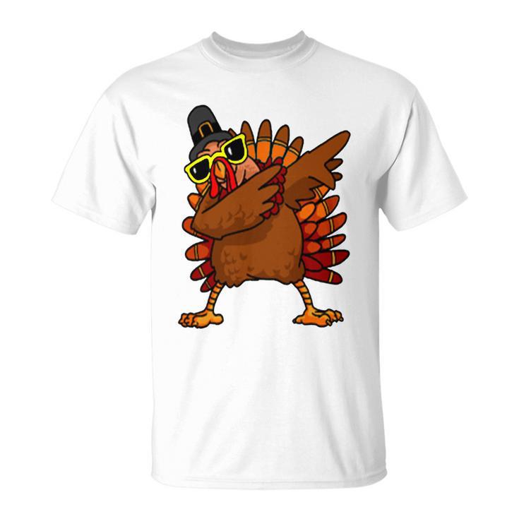 Dabbing Turkey Thanksgiving Funny Cute Unisex T-Shirt