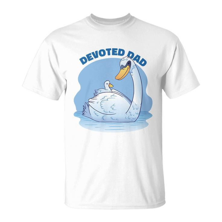 Devoted Dad Swan Fathers Day Gift Unisex T-Shirt
