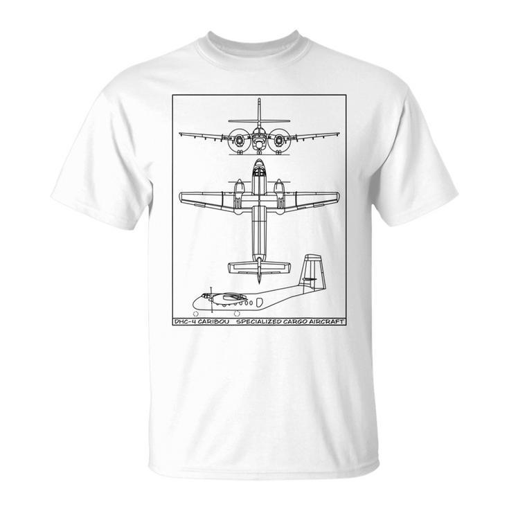 Dhc4 Caribou Cargo Aircraft Blueprint Unisex T-Shirt