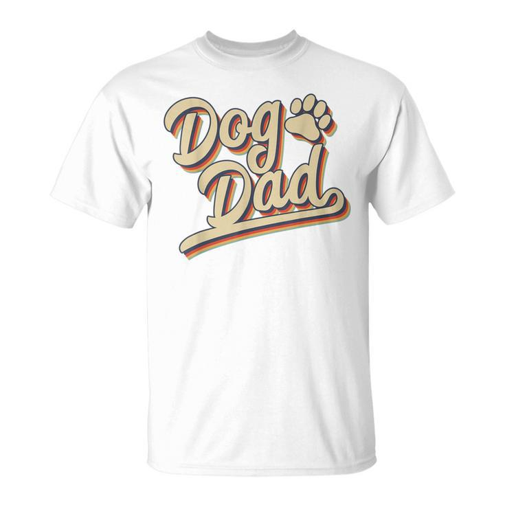 Mens Dog Father Retro Vintage Dog Dad Fathers Day T-Shirt