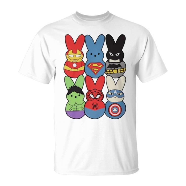 Easter Peeps Superheroes Movie Characters Bunny Unisex T-Shirt
