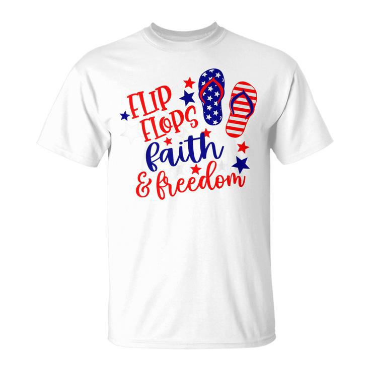 Flip Flops Faith And Freedom  Unisex T-Shirt