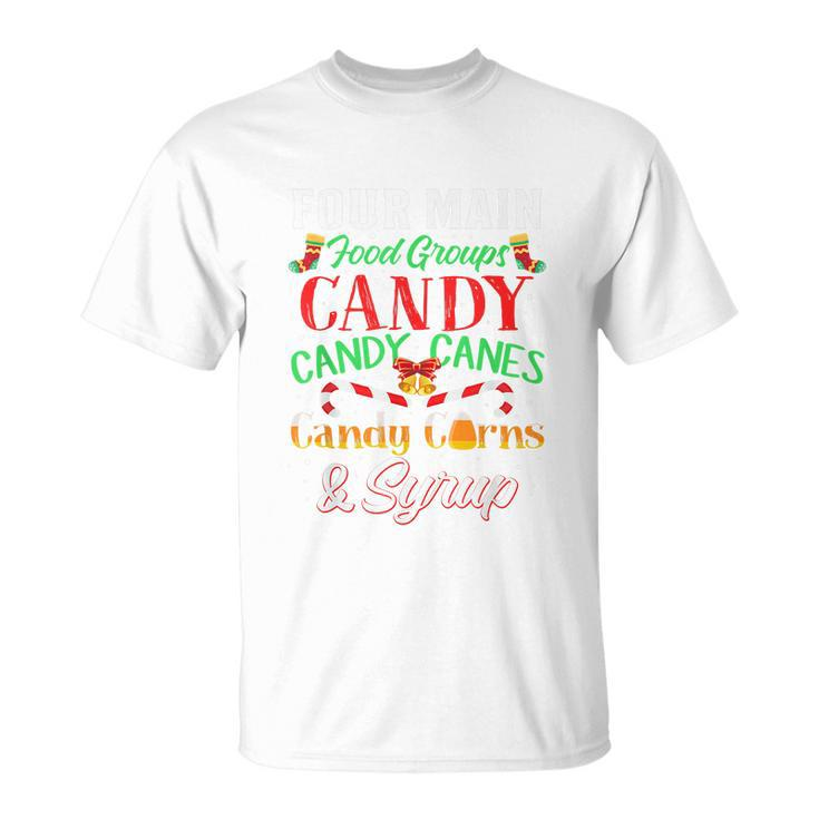 Four Main Food Groups Elf Buddy Christmas Pajama Shirt Xmas Unisex T-Shirt