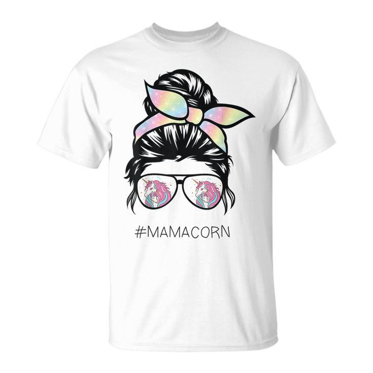Funny Mamacorn Unicorn Costume Mom Messy Hair Bun Mother Day  Unisex T-Shirt