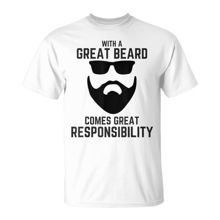Mens Great Beard Comes Great Responsibility T Beard T-shirt