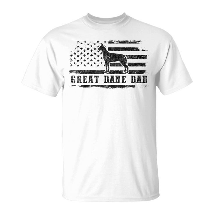 Great Dane Dad Distressed American Flag Patriotic Dog Gift For Mens Unisex T-Shirt