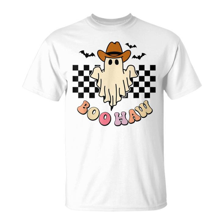 Halloween Boo Haw Ghost Western Cowboy Cowgirl Spooky V4 T-shirt