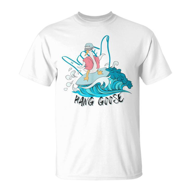 Hang Goose Silly Goose Surfing Funny Farm Animal  Unisex T-Shirt