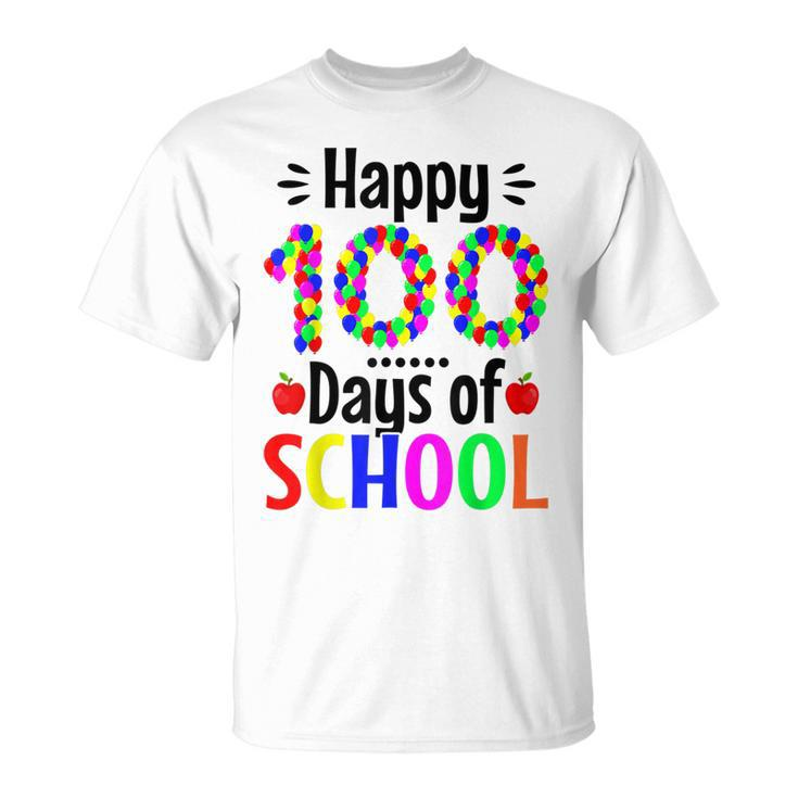Happy 100 Days Of School Balloons Teachers Students Kids T-shirt