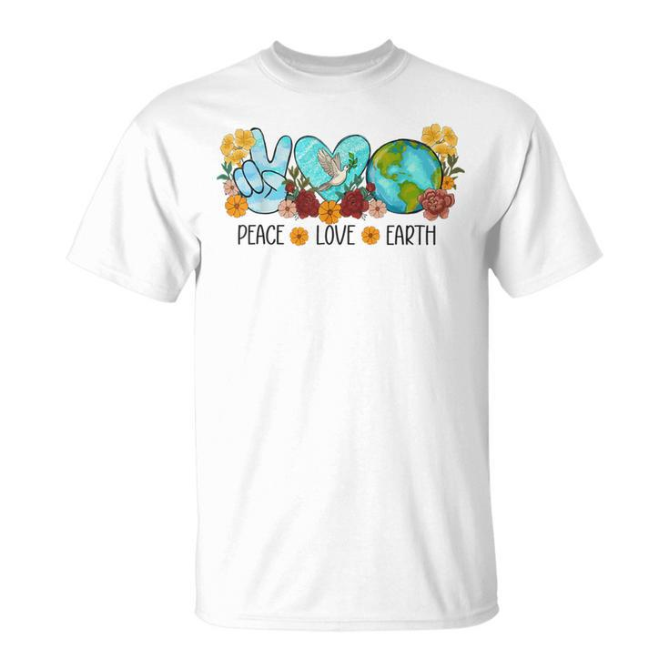 Happy Earth Day 2023 For Men Kids Teachers Peace Love Earth  Unisex T-Shirt