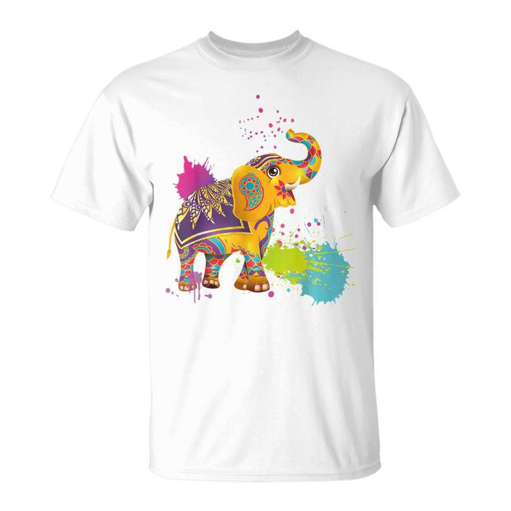 Happy Holi  Colors India Hindu Spring Elephant Holi  Unisex T-Shirt