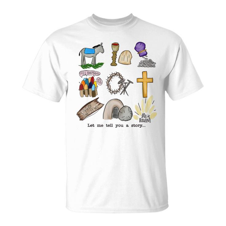 He Is Risen True Easter Story Christian Cross Happy Easter Unisex T-Shirt