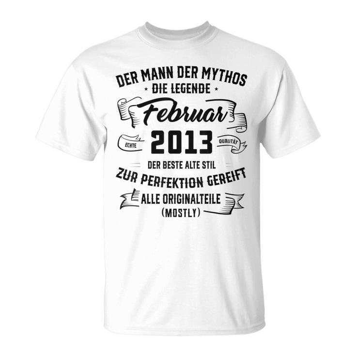 Herren Der Mann Mythos Die Legend Februar 2013 10 Geburtstag T-Shirt