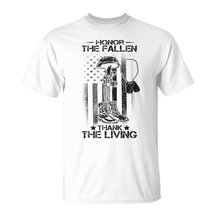 Honor The Fallen Think The Living Veterans Day July 4Th Gift Unisex T-Shirt