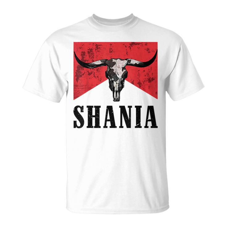 Howdy Shania Bull Skull Western Country Shania Cowgirl T-shirt