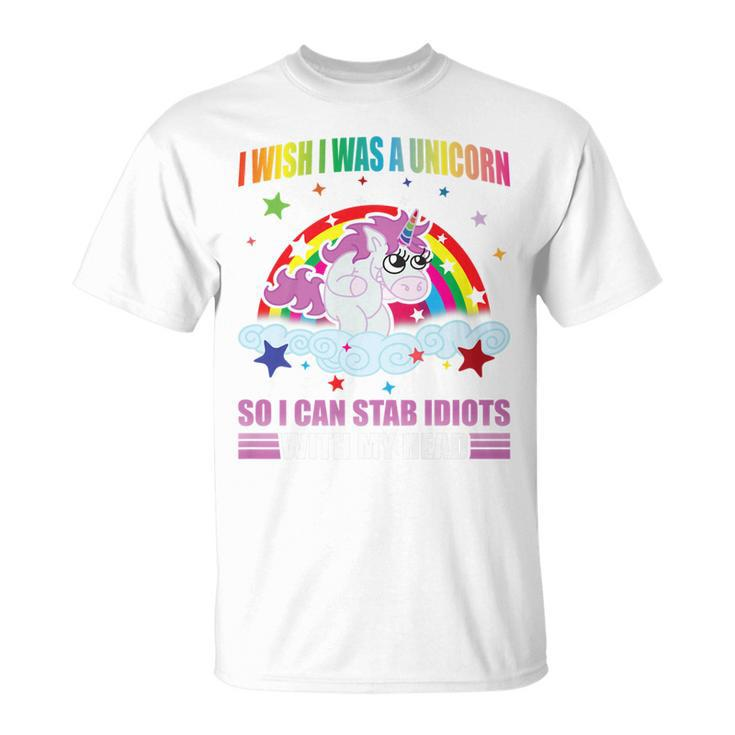 I Wish I Was A Unicorn  Funny Unicorn  Gift Unisex T-Shirt