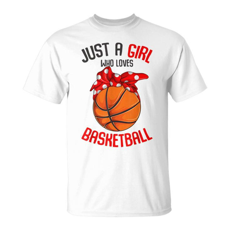 Just A Girl Who Loves Basketball Girl Kids Girls  Unisex T-Shirt