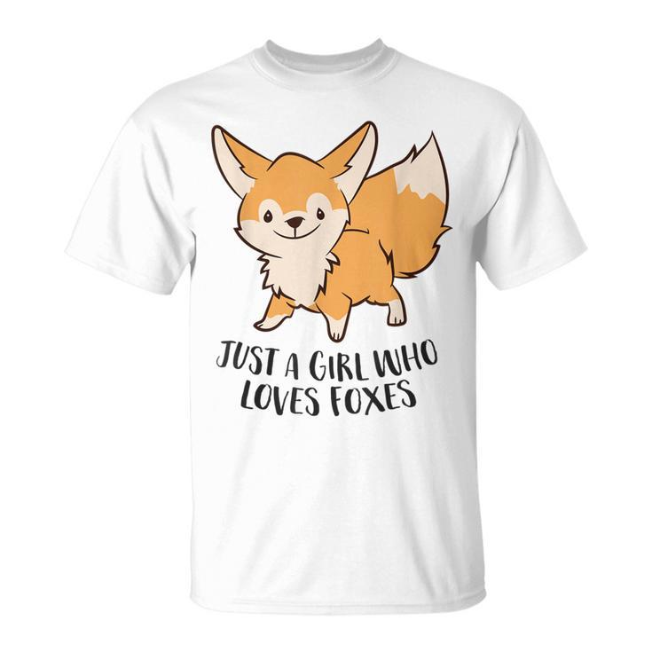 Just A Girl Who Loves Foxes Cute Fox Girl T-shirt
