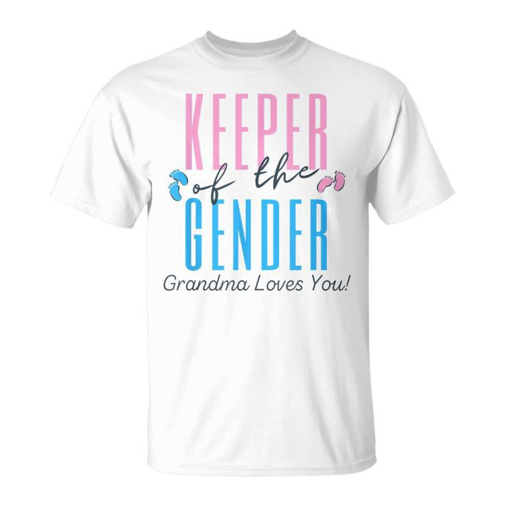 Keeper Of The Gender Grandma Loves You Baby Announcement Unisex T-Shirt