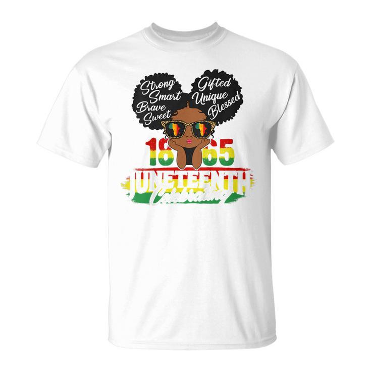 Kids 1865 Junenth Celebrate Indepedence Day African Black Girl  Unisex T-Shirt