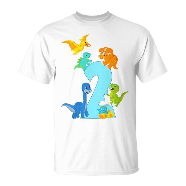 Kids 2 Years Old Dinosaur Toys Dino Slogan 2Nd Birthday Boy Unisex T-Shirt