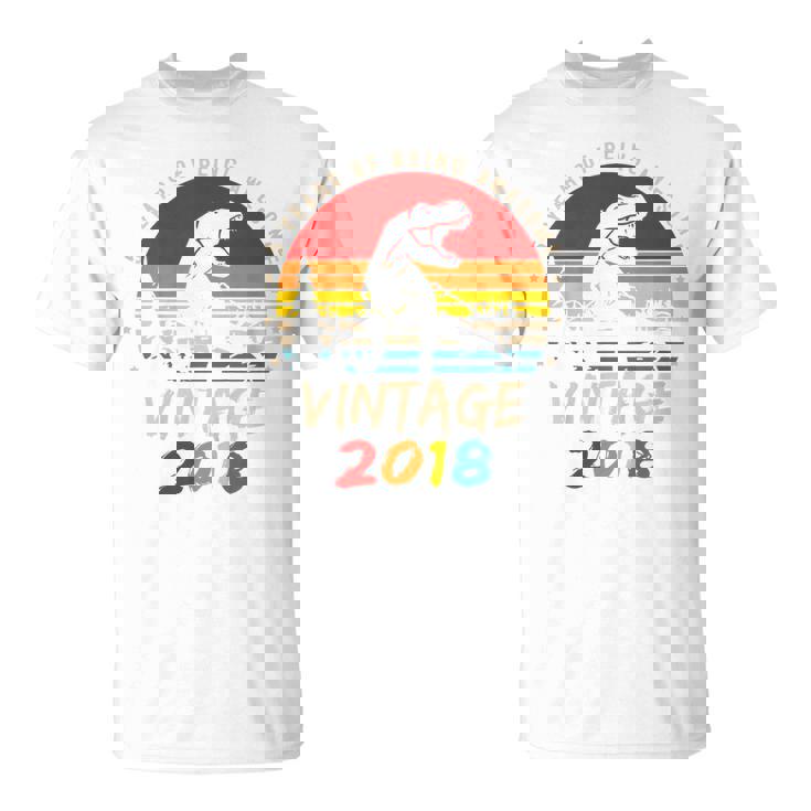 Kids Year Old Dinosaur 5Th Birthday Boy Awesome Since 2018 T