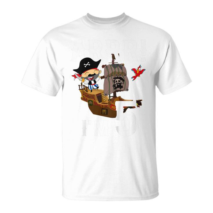 Kids 5 Year Old Pirate Birthday Shirt Arr 5Th Party Gift Unisex T-Shirt