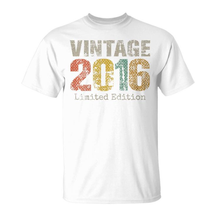 Kids 7 Year Old Gifts Vintage 2016 Limited Edition 7Th Birthday  Unisex T-Shirt