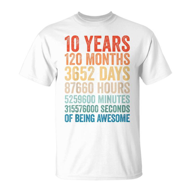 Kids Awesome 10 Years Old Kids 10Th Birthday Boy 120 Months 10-Yo  Unisex T-Shirt