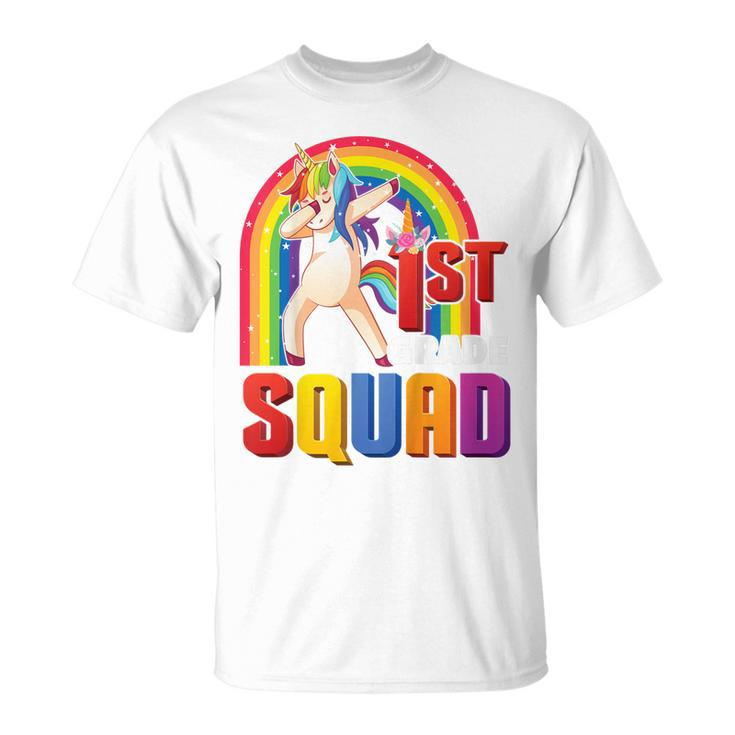 Kids Dabbing Unicorn First 1St Grade Squad Student And Class Gift Unisex T-Shirt