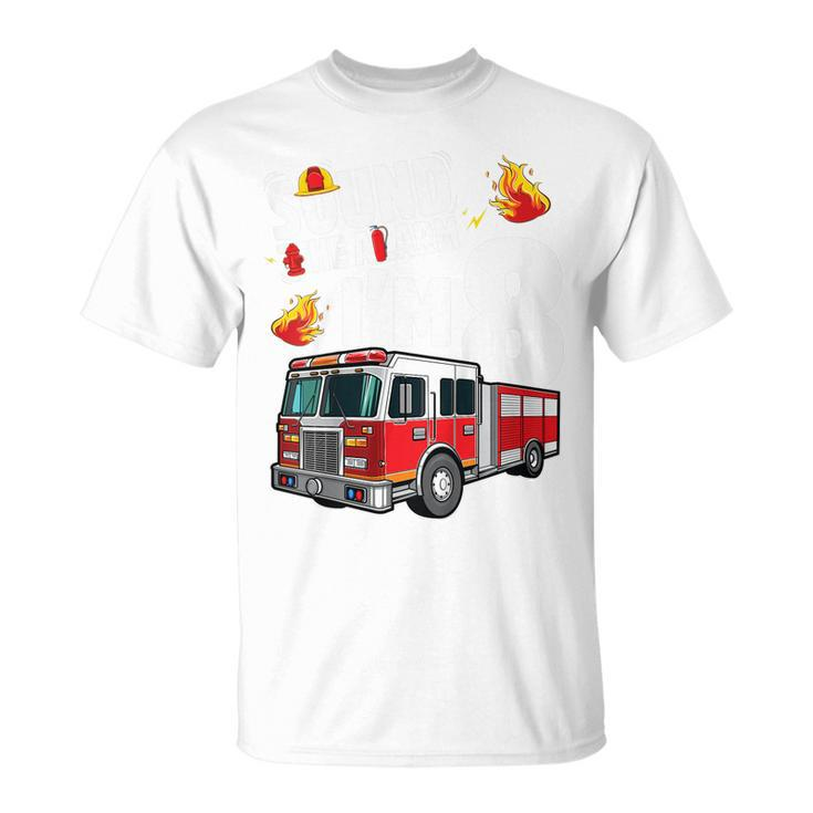 Kids Fire Truck 8Th Birthday Boy Firefighter 8 Year Old T-Shirt