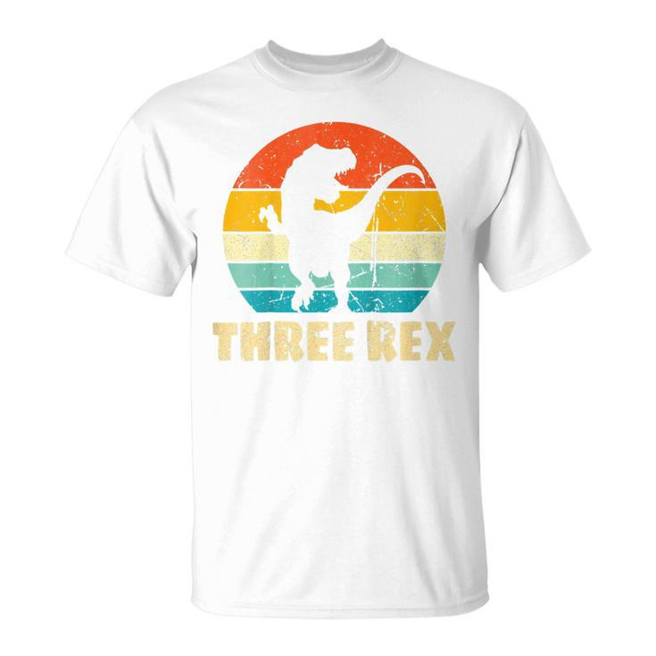 Kids Kids Three Rex 3Rd Birthday Boys Third Dinosaur 3 Year Old  Unisex T-Shirt