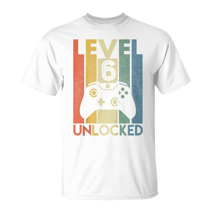Kids Level 6 Unlocked  Funny Video Gamer 6Th Birthday Gift  Unisex T-Shirt