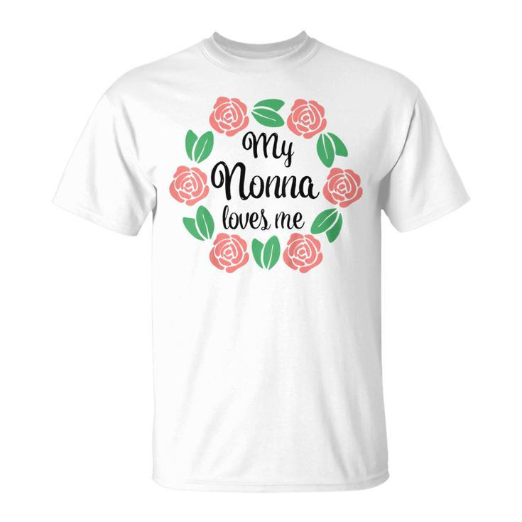Kids My Nonna Loves Me Mothers Day Xmas Italian Grandma Girl Unisex T-Shirt