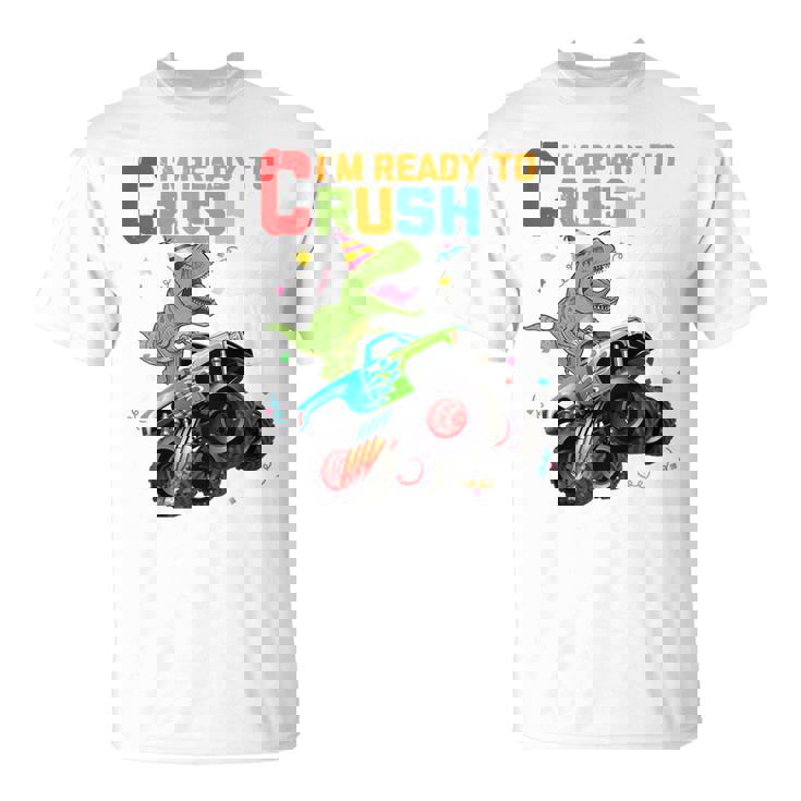 Kids Im Ready To Crush 6Th Birthday Dinosaur Monster Truck T-shirt