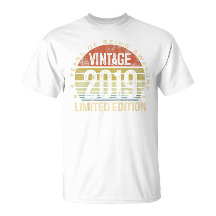 Kids Vintage 2019 Limited Edition 4 Year Old Gifts 4Th Birthday Unisex T-Shirt