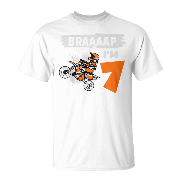 Kinder Braaaap Im 7 Dirt Bike Motocross 7 Geburtstag T-Shirt