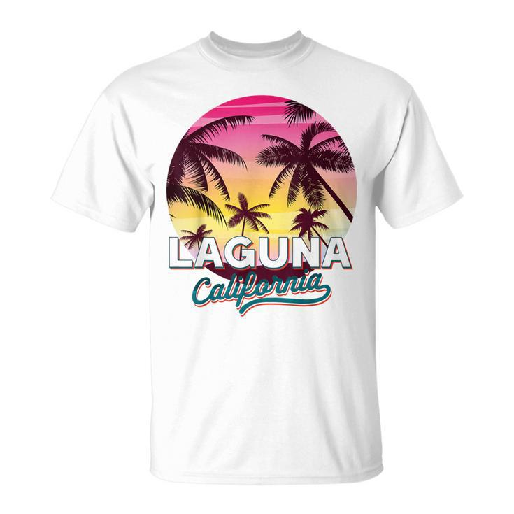 Laguna California Palm Tree Beach Summer Vacation Sunset  Unisex T-Shirt